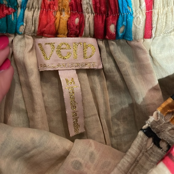 Verb pallavi singhee anthropologie Ruffled Eyelet Wrap Maxi Skirt size M - Picture 6 of 6